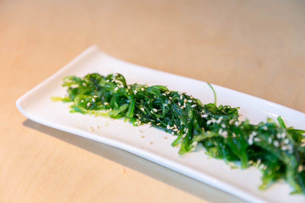 Japanese Seaweed on a plate in a restaurant